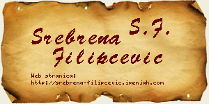 Srebrena Filipčević vizit kartica